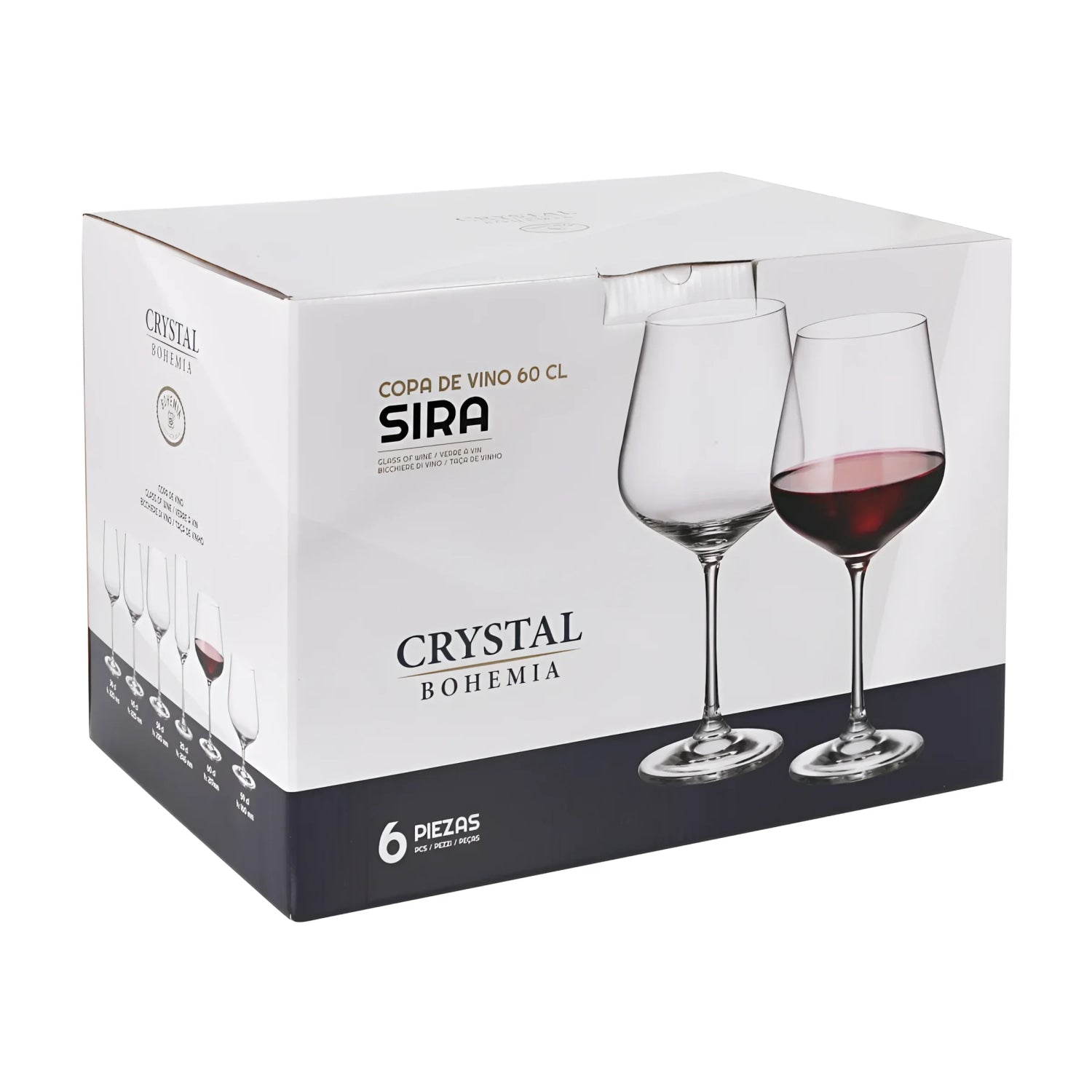 Bohemia Crystal Red white wine glasses 600ml SIRA