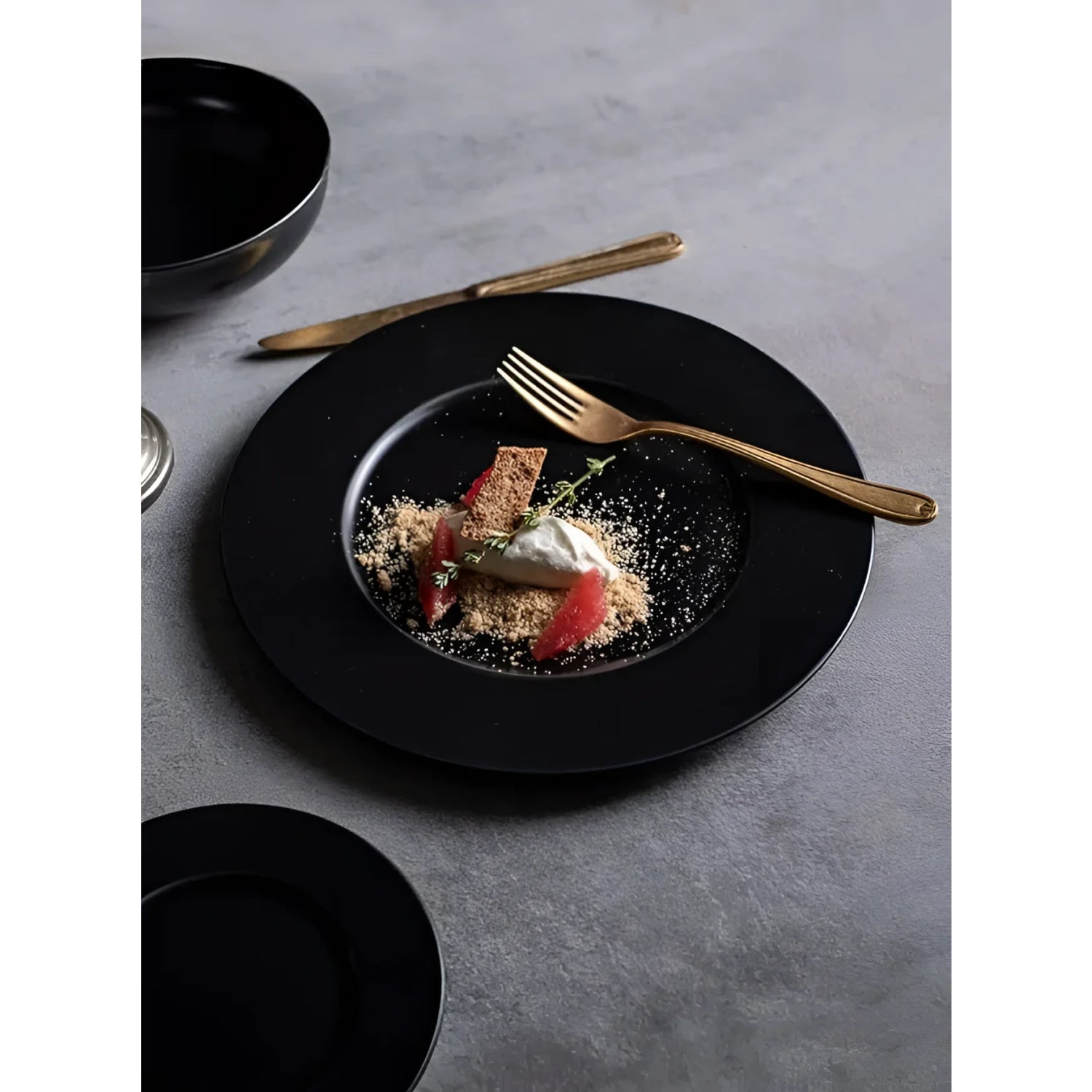 BONNA Notte NEAT black premium porcelain dinner plate 28cm