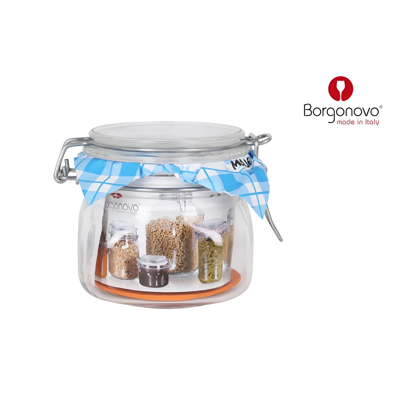 Borgonovo Primizie 0.5L Clip Top Hermetic Glass Food Storage Preserve Jar Canister Pot 500ml