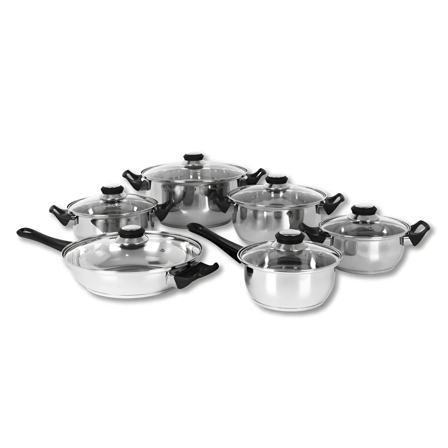 Casserole Set steel 12 pcs Cookware set Induction