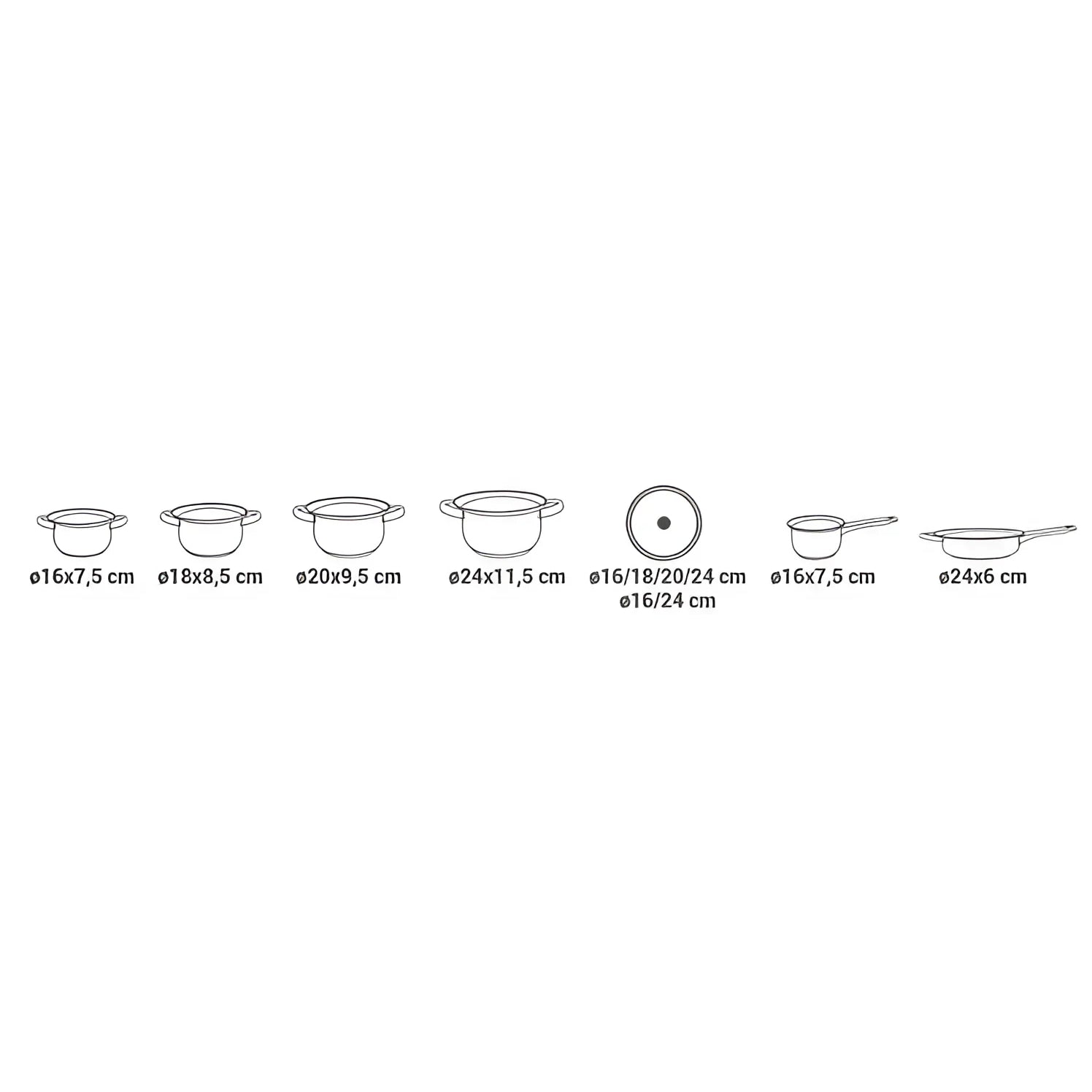 Casserole Set steel 12 pcs Cookware set Induction