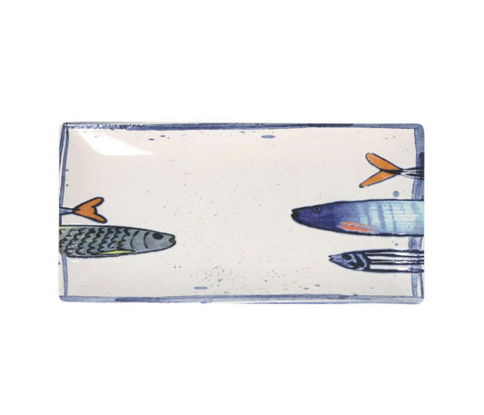 Catch of the Day rectangular 30x15cm Peixe tapas plate with fish design