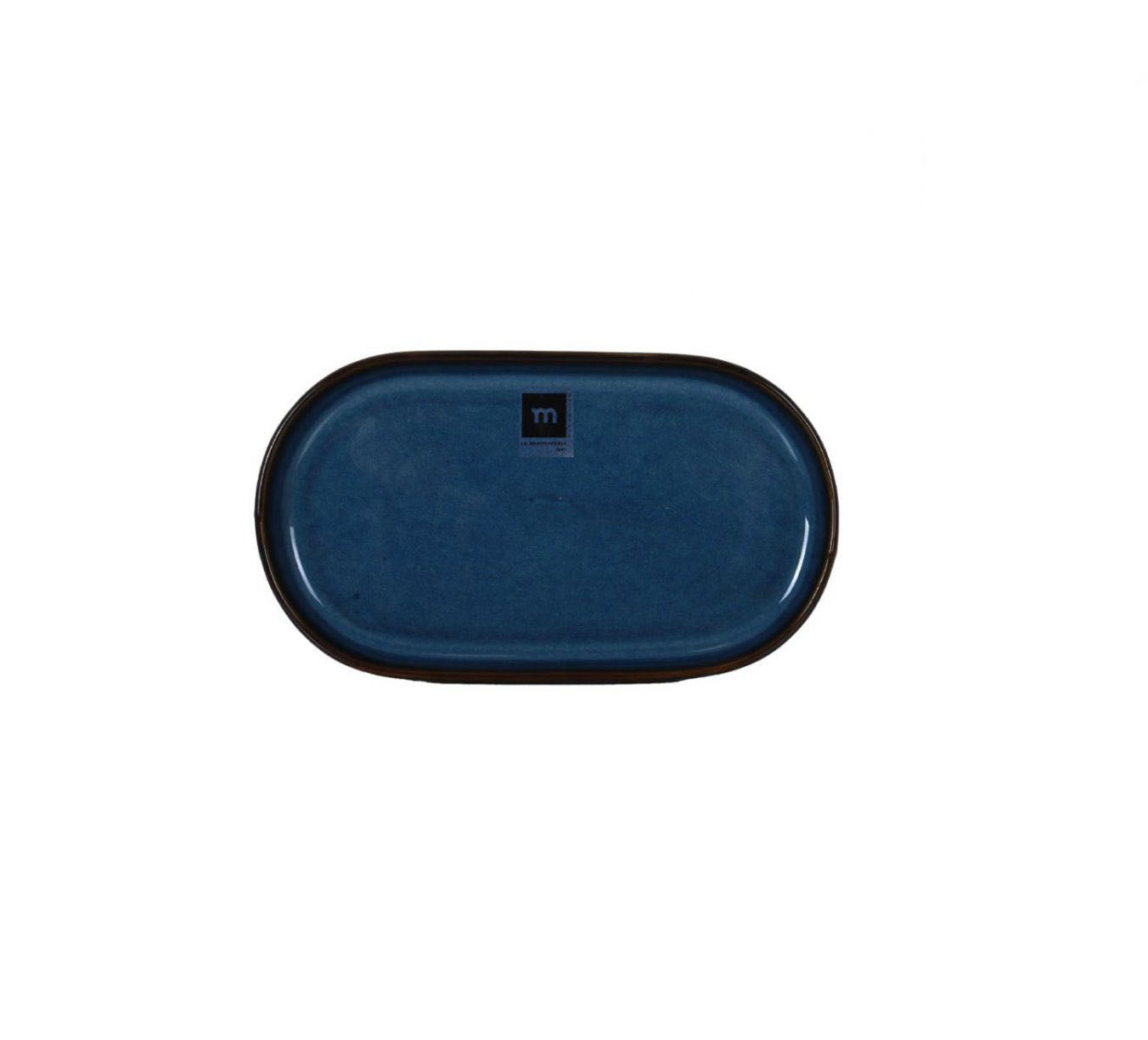 Dark blue oval serving tray with black rim for Chester Blue 20x11cm tapas dish