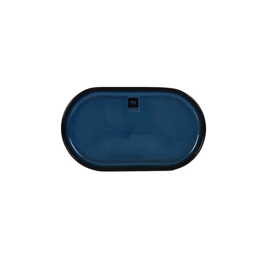 Chester Blue 25x13cm oval dessert plate
