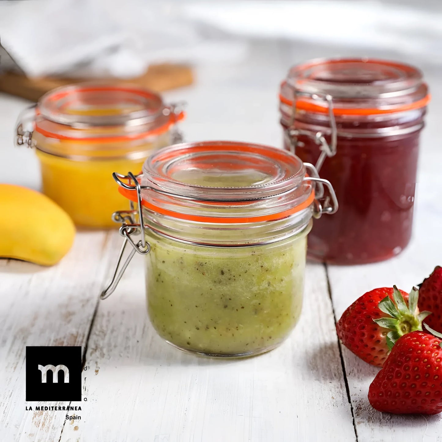 Clip Top Airtight Clear Glass Storage Spice Herb Jam Jars 180ml