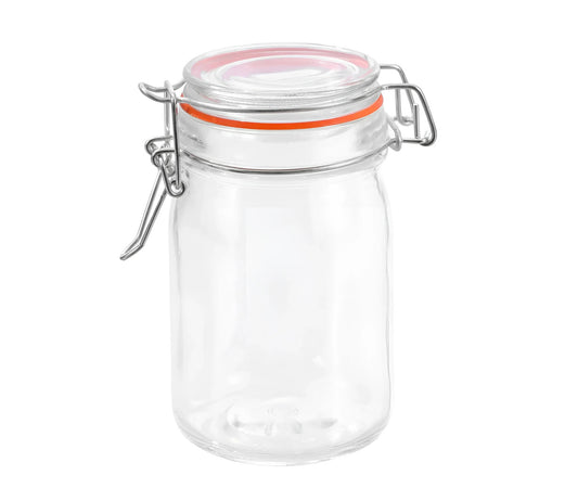 Clip Top Airtight Clear Glass Storage Spice Herb Jam Jars 250ml