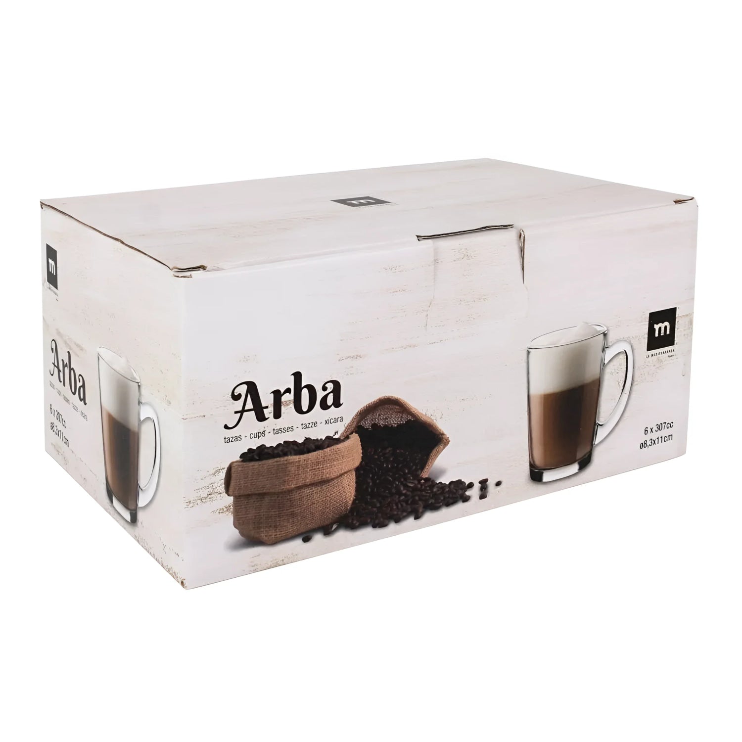 Box of coffee mugs.