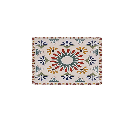 Coimbra 30x20cm rectangular Dinner plate Main course Relief Geometric Decoration Multi colour
