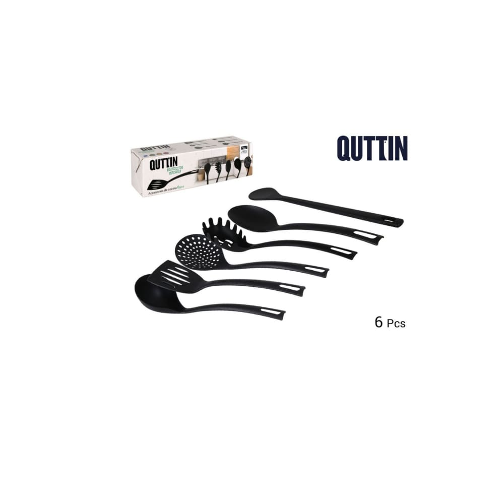 Cooking Kitchen utensils set Box of 6 Nylon black