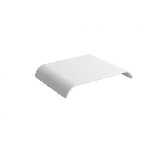White curved plastic laptop stand on continental porcelain plate