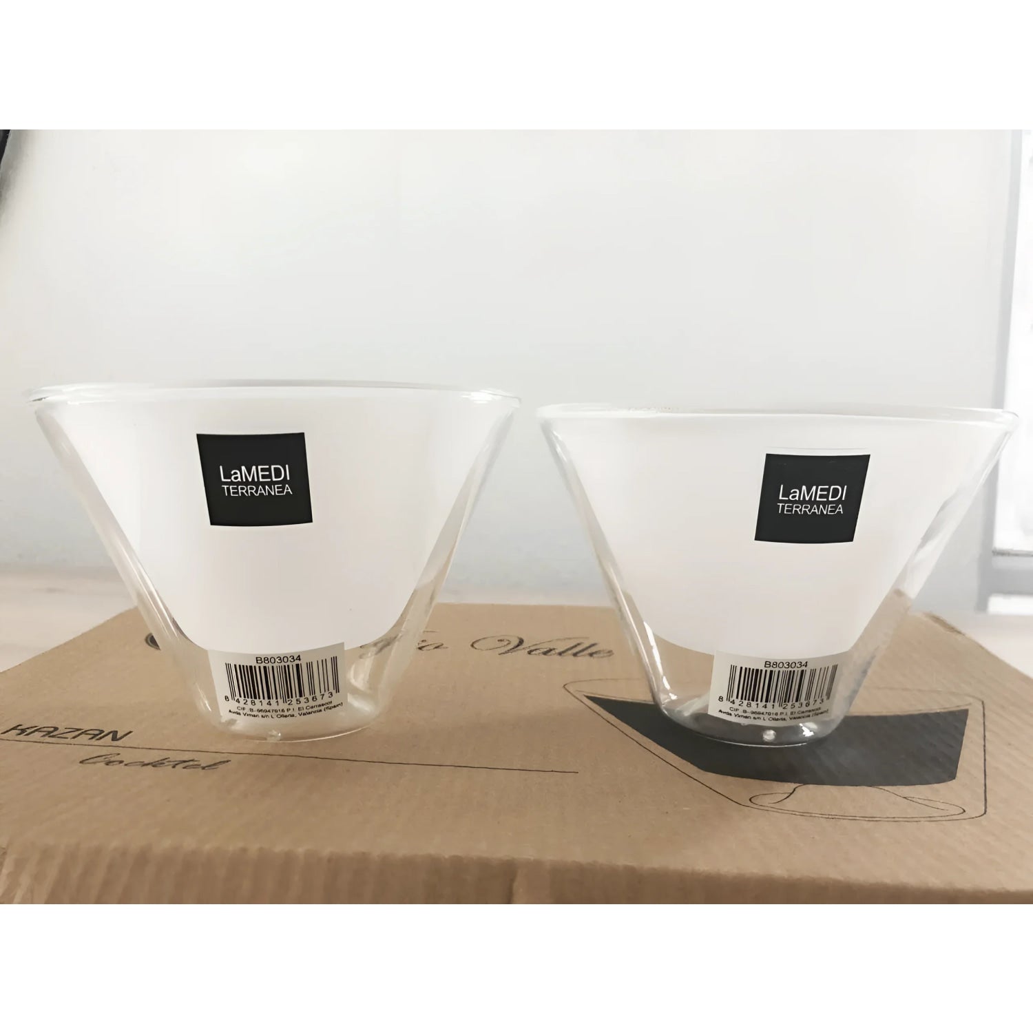 Double WALL martini margarita cocktail glasses 250ml 11.5x8.5cm -SET OF 2-