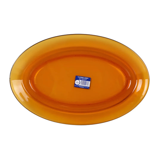 Duralex Amber Lys oval dinner plate serving platter 36cm