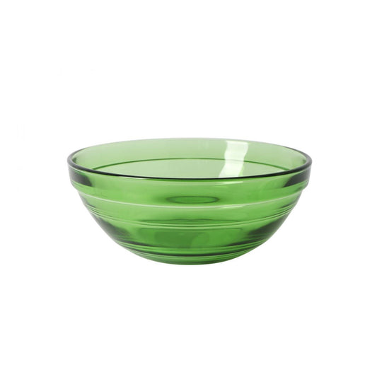 Green glass bowl Duralex 500ml stackable 14.5cm for kitchen and serving use