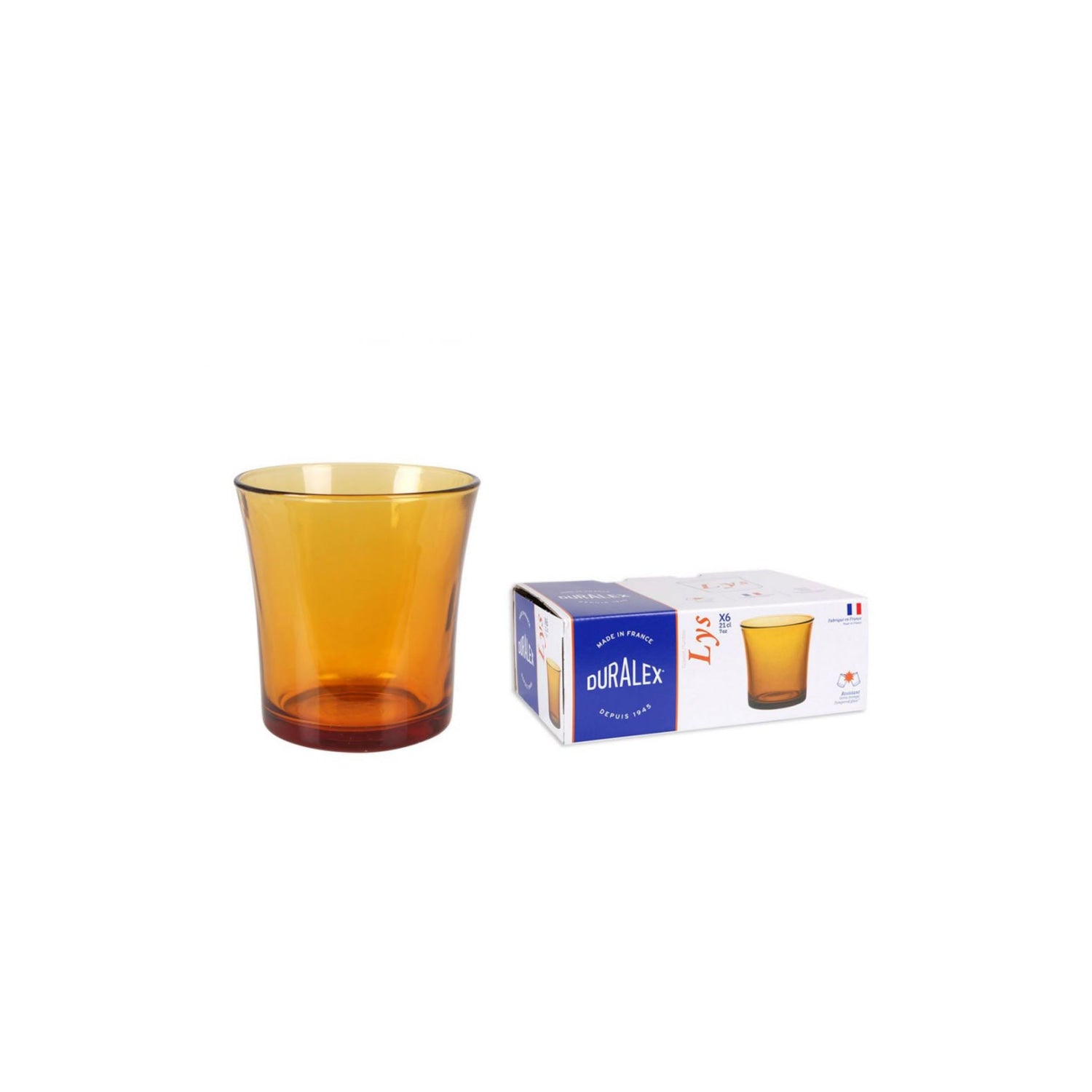 Duralex Picardie drinking glasses Amber 210ml LYS