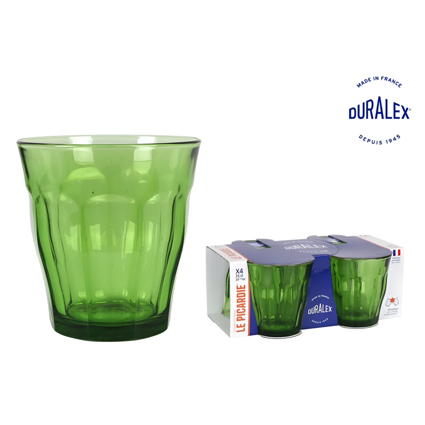 Duralex Picardie drinking glasses Green 310ml