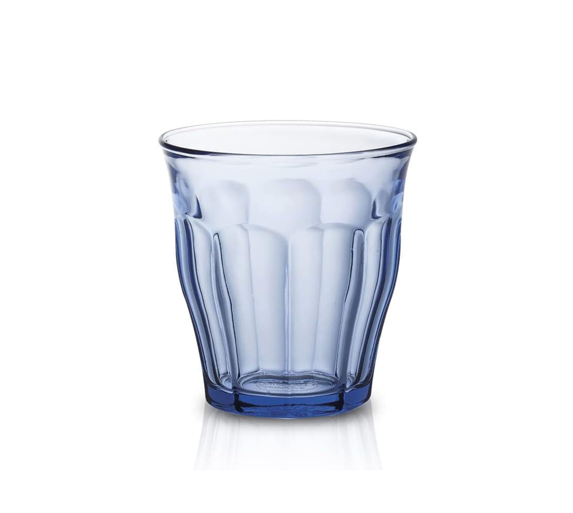 Duralex Picardie Marine 310ml blue ridged tumbler glass
