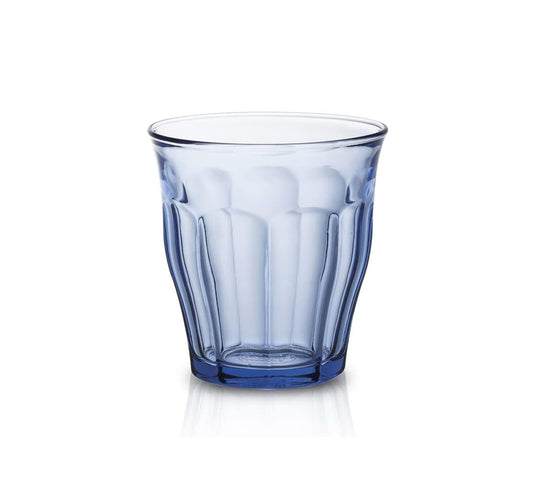 Duralex Picardie Marine 310ml blue ridged tumbler glass