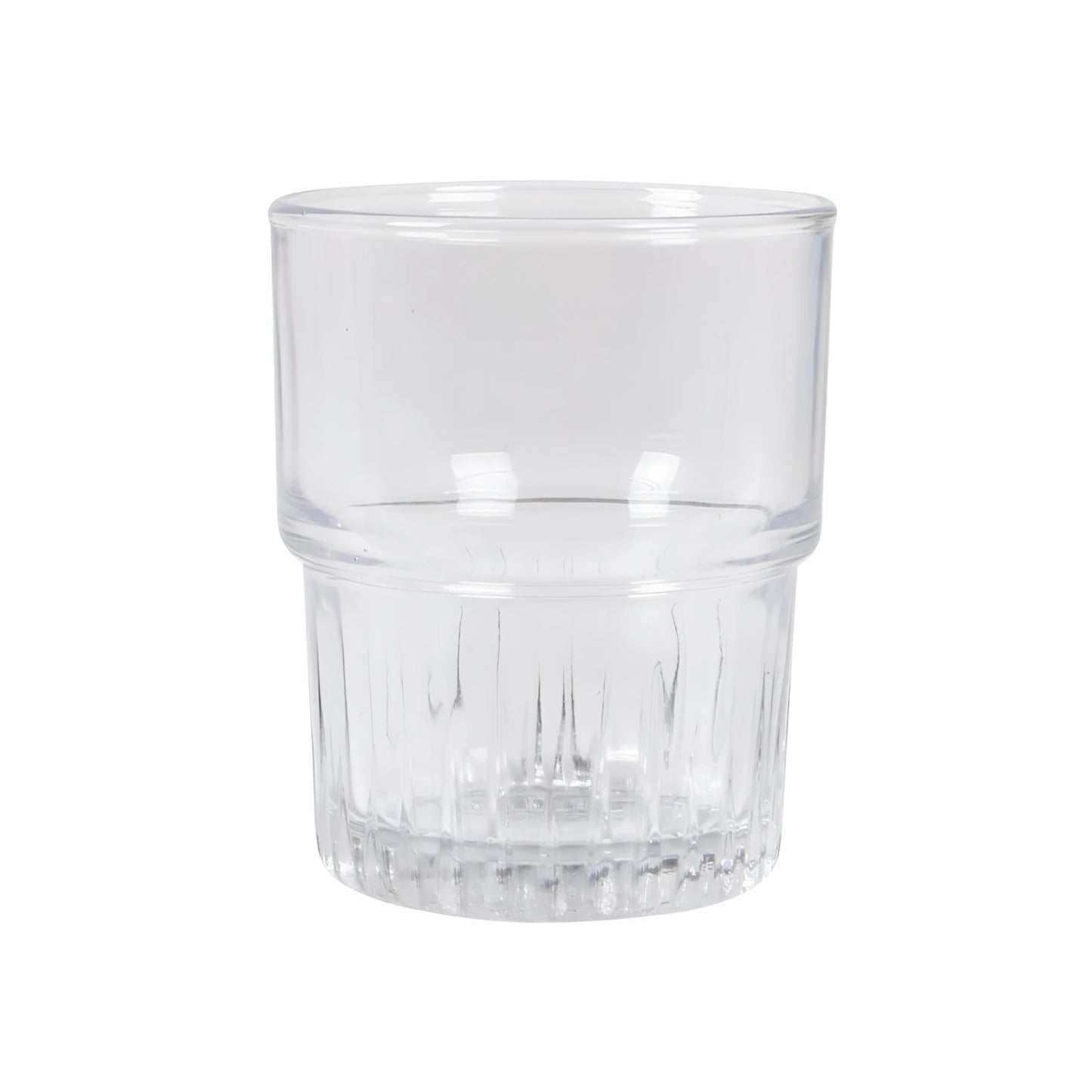 Duralex stackable clear 200ml drinking glass with ribbed base