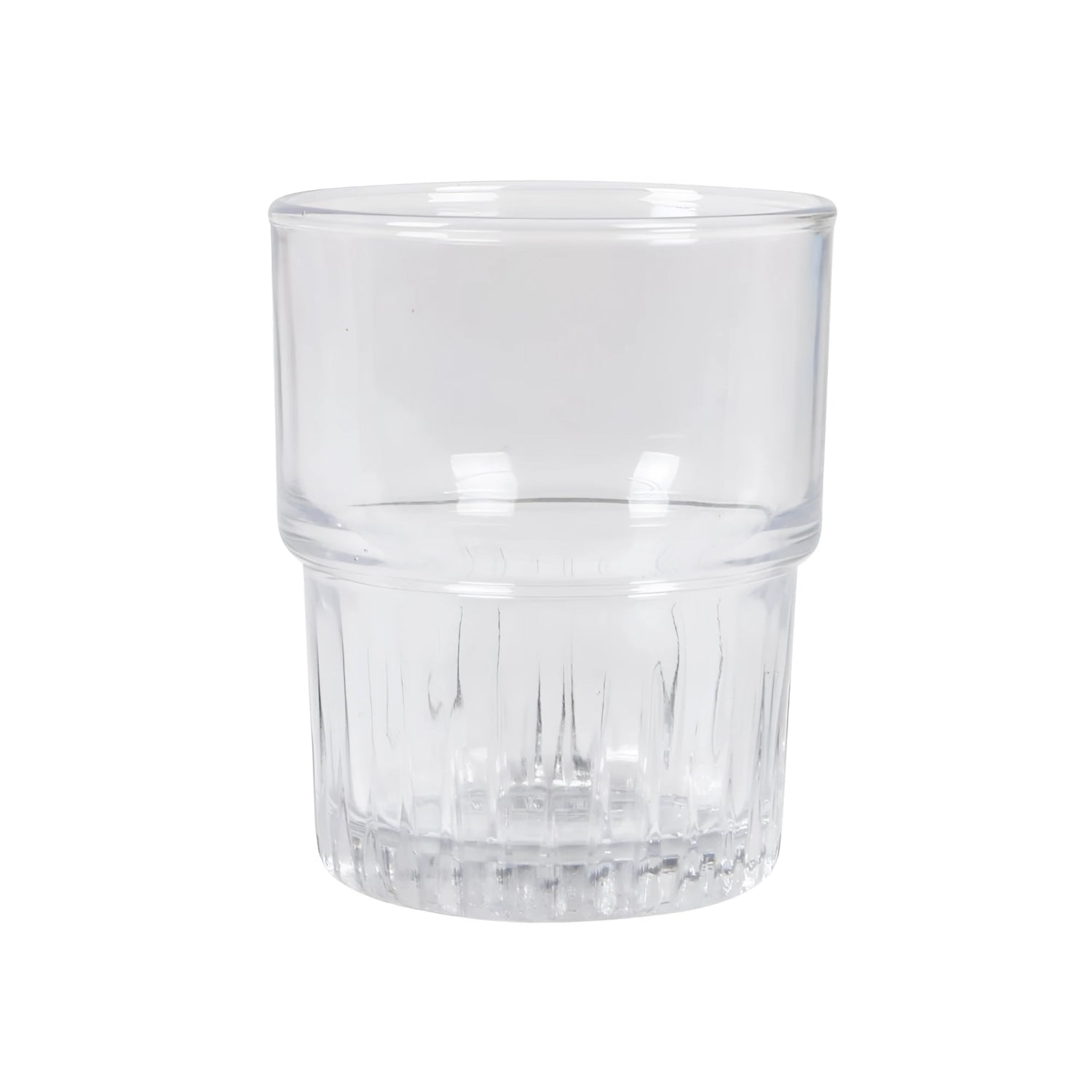 Duralex stackable clear 200ml drinking glass with ribbed base