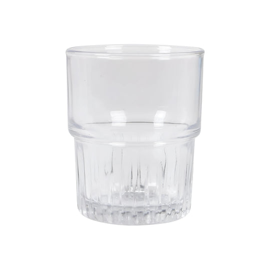 Duralex stackable clear 200ml drinking glass with ribbed base