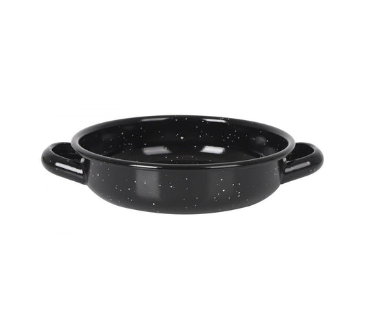 Black speckled enamel cooking pot with two handles for Estrella Spanish Mini Paella Pan