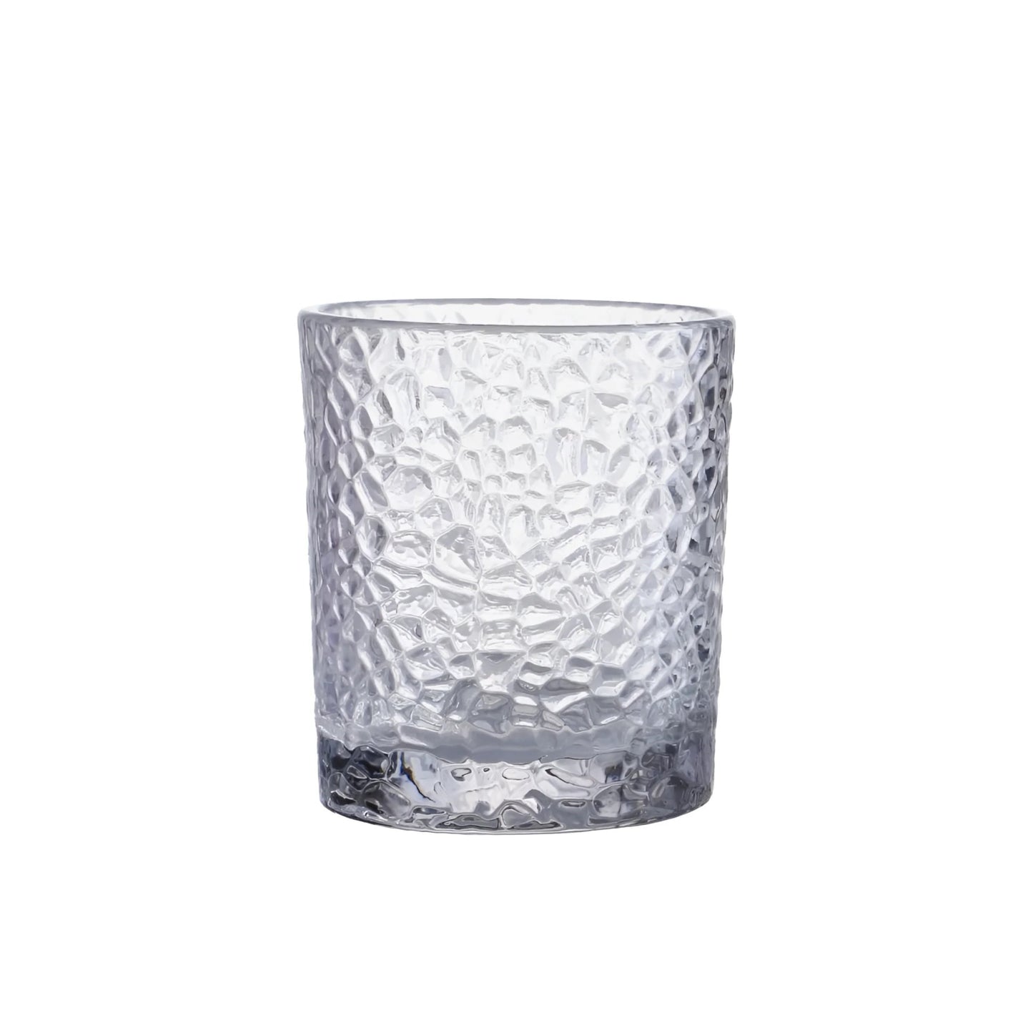 Clear glass tumbler with hammered texture from Festo 350ml cocktail whisky glasses