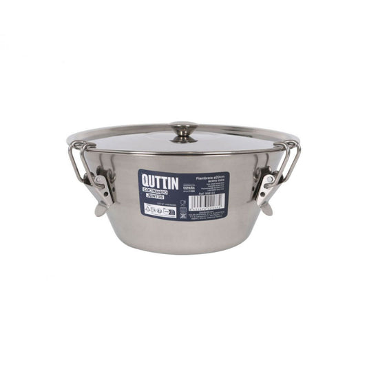 Stainless steel food container with lid and latches for Flan Tin Mold 20cm Stainless Steel