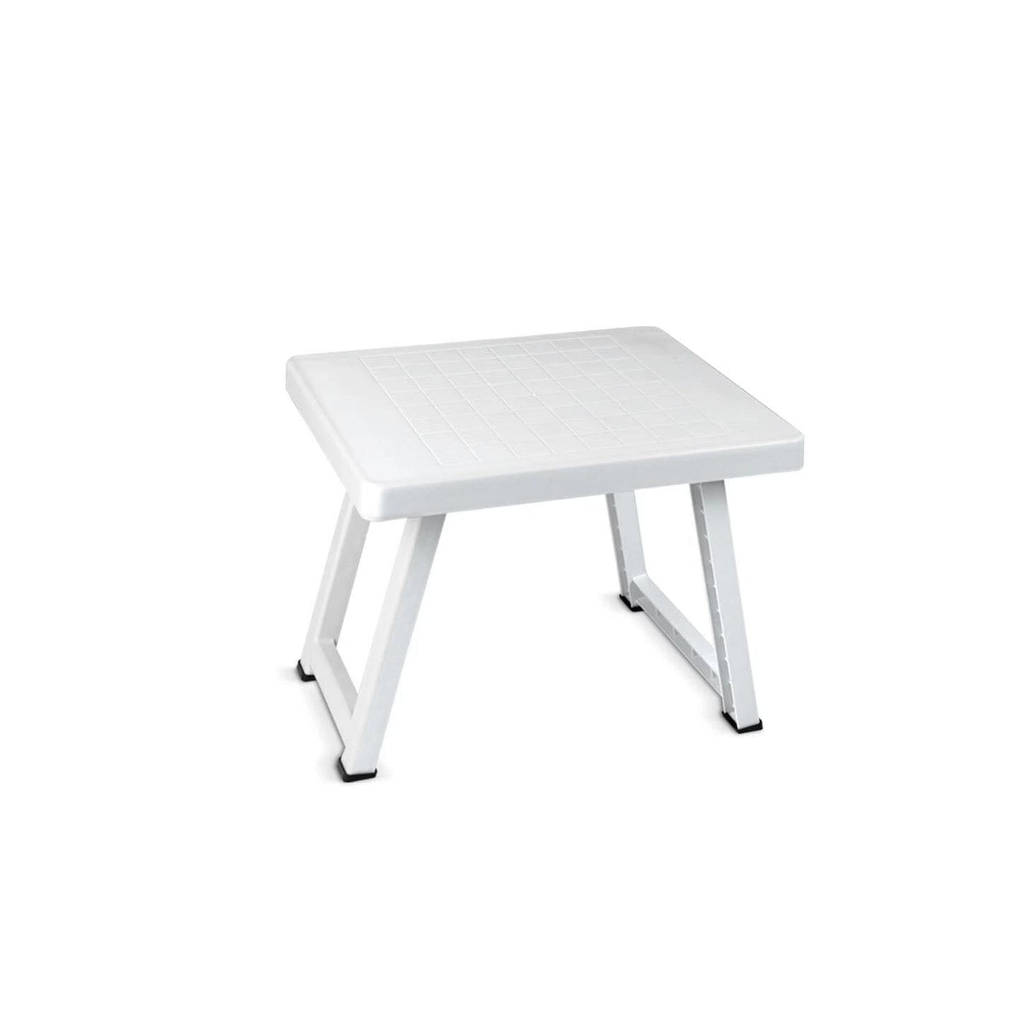 White square plastic stool suitable for camping garden and toddlers under Confortime