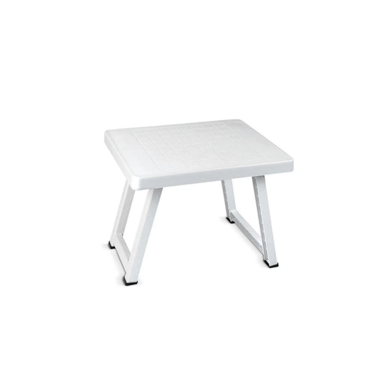 White square plastic stool suitable for camping garden and toddlers under Confortime