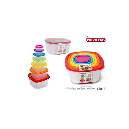 Food containers kitchen storage Set of 7 - LARGE lunch box kitchen storage 180ml to 5L