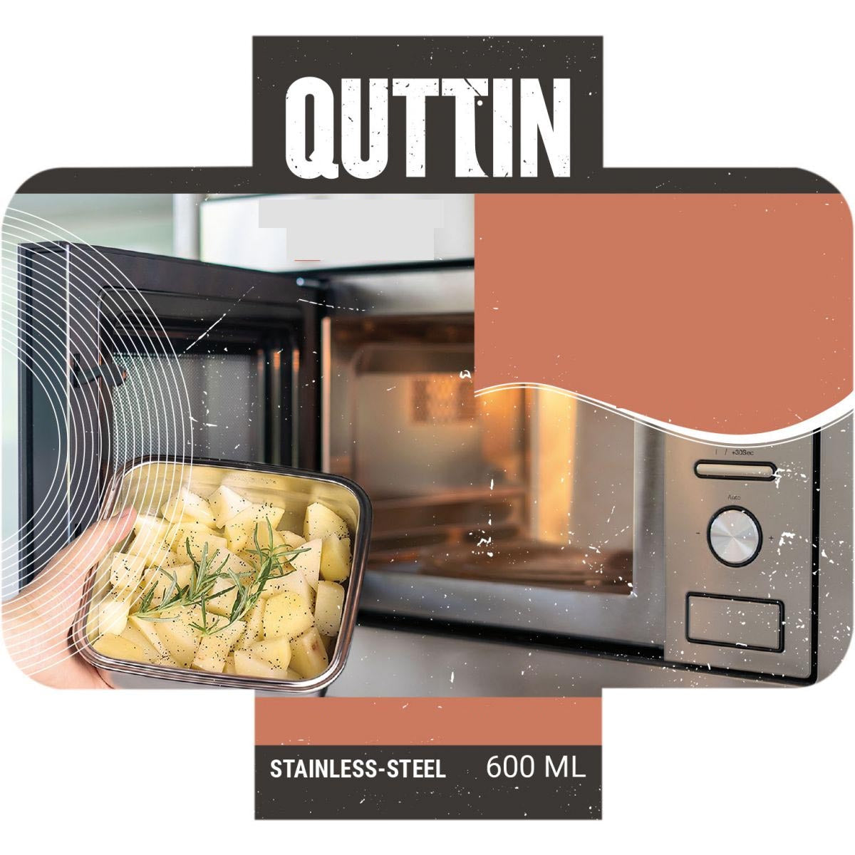 Food storage containers Microwave safe Stainless Steel Hermetic 1.8L rectangular Quttin