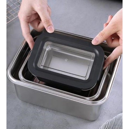 Food storage containers Microwave safe Stainless Steel Hermetic 1.8L rectangular Quttin