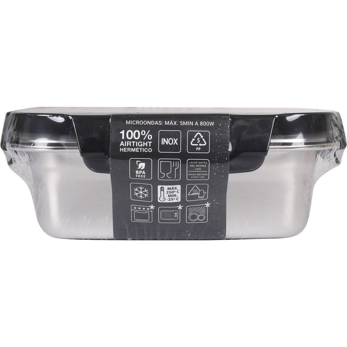 Food storage containers Microwave safe Stainless Steel Hermetic 1.8L rectangular Quttin