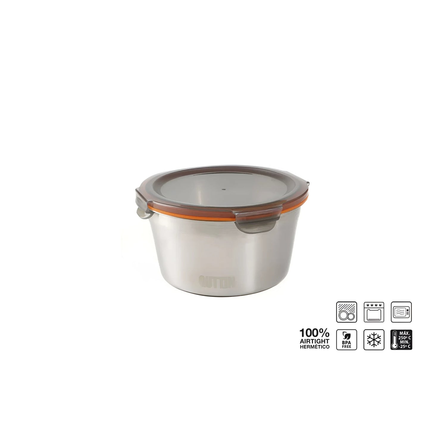 Food storage containers Microwave safe Stainless Steel Hermetic 2000ml Quttin