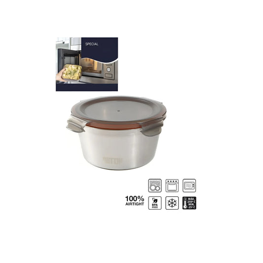 Food storage containers Microwave safe Stainless Steel Hermetic 2000ml Quttin