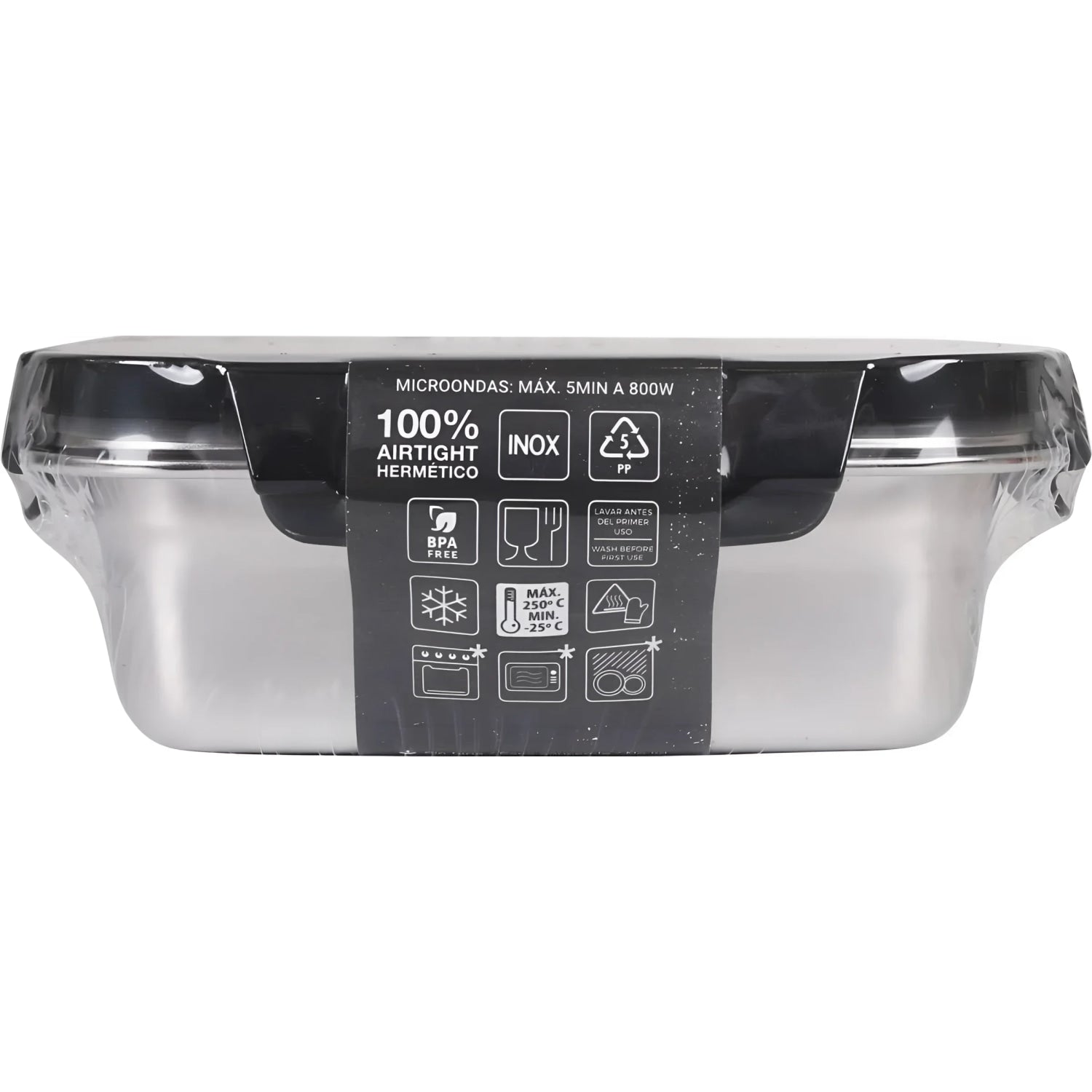 Food storage containers Microwave safe Stainless Steel Hermetic 1.8L rectangular Quttin