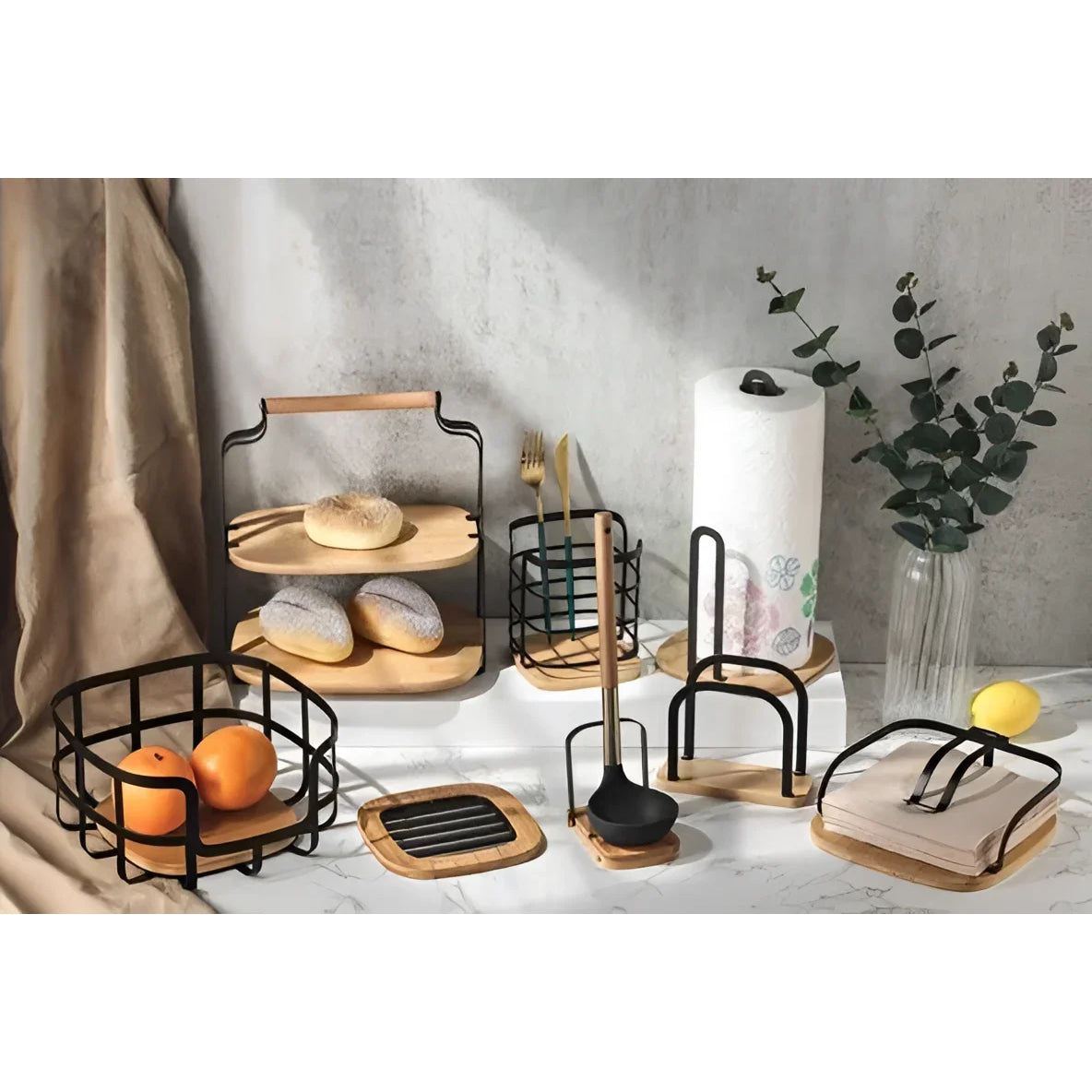 Fruit basket bowl Metal kitchen Confortime 24x24cm