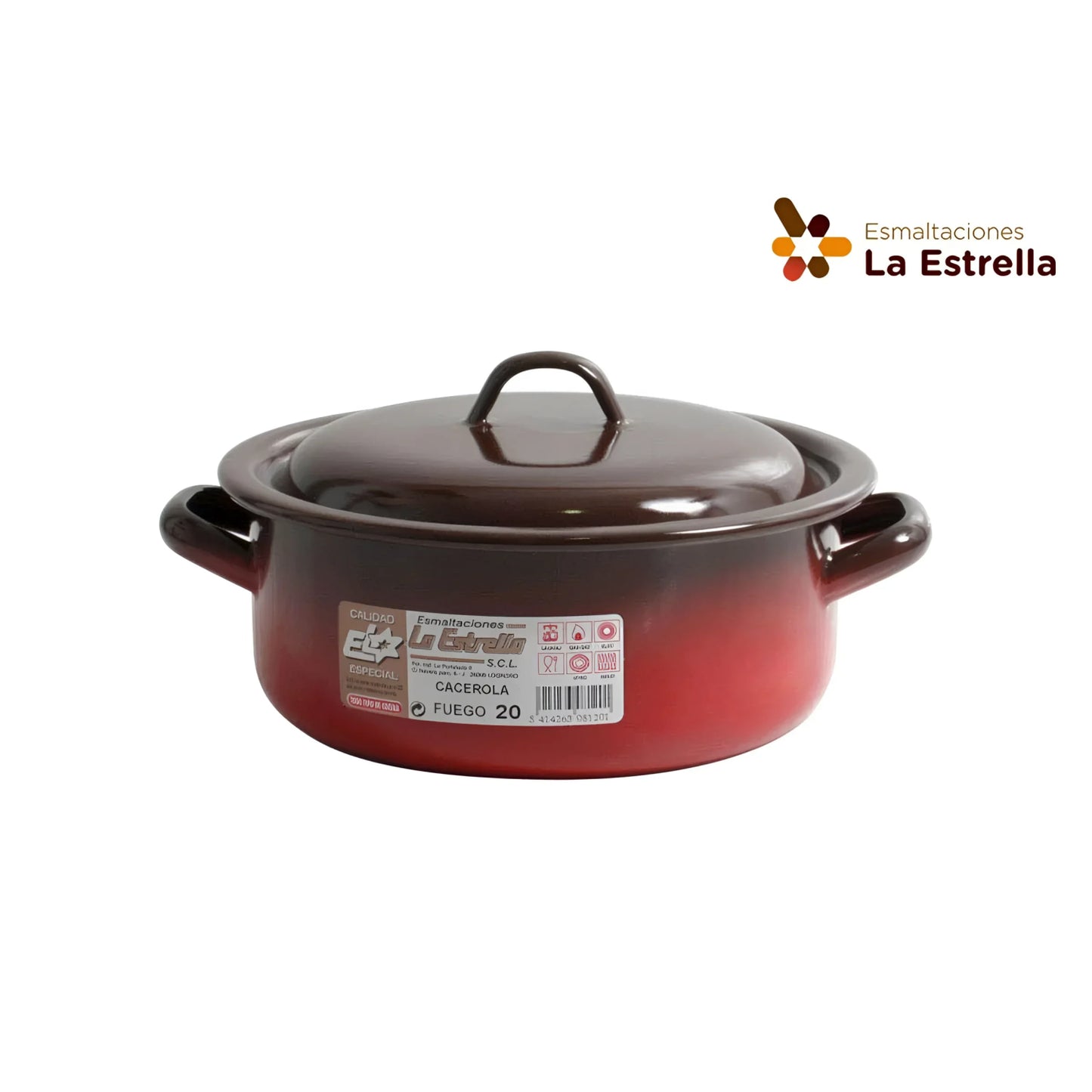 Fuego Casserole Enameled Steel 20cm La Estrella 2.5L