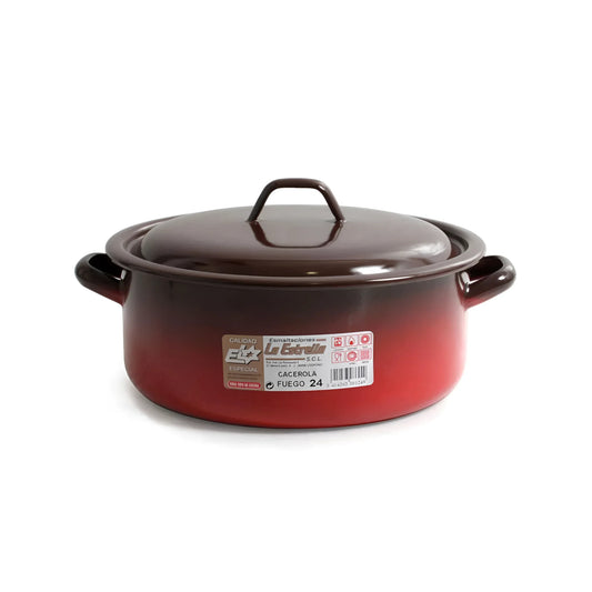 Fuego Casserole Enameled Steel 24cm La Estrella 4.3L