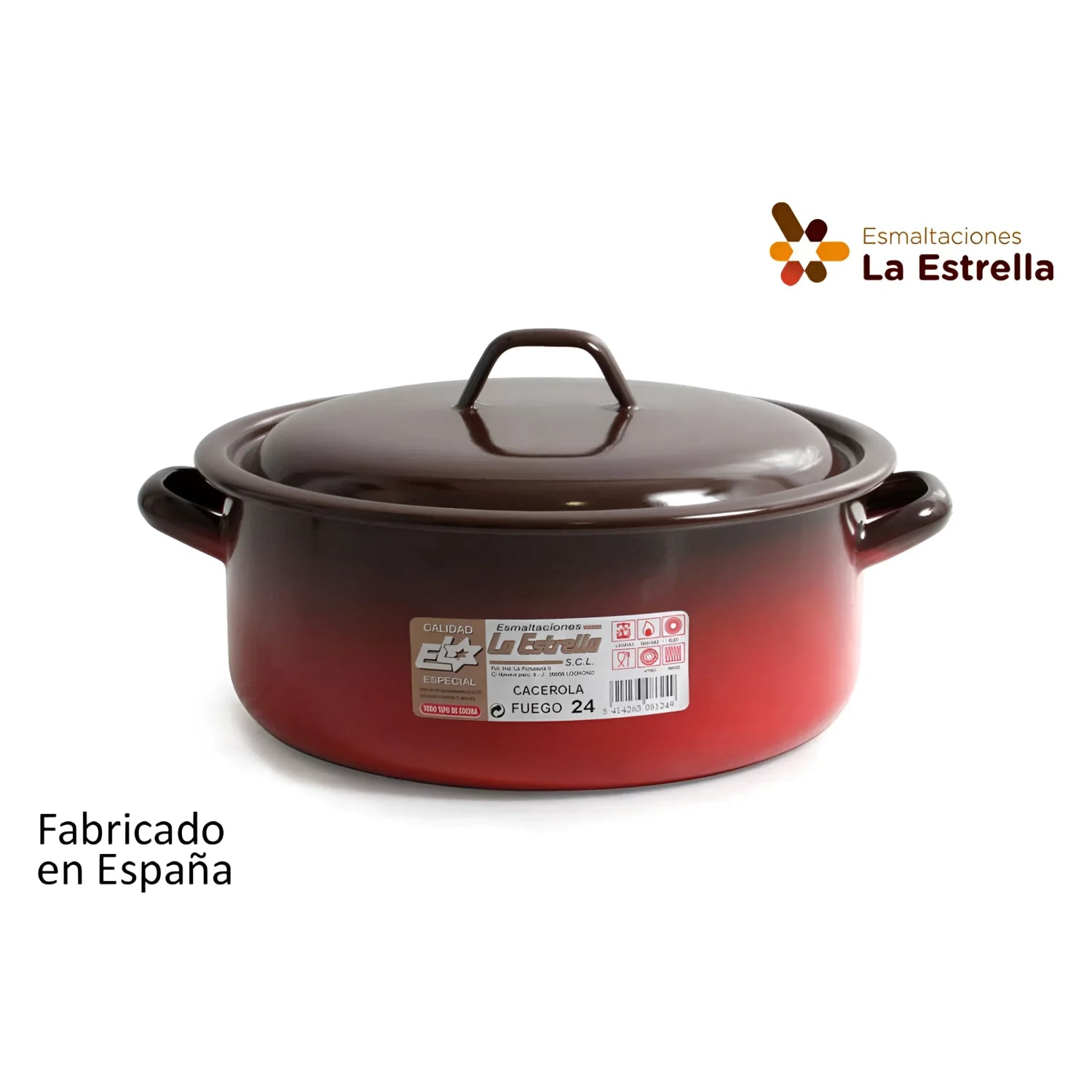 Fuego Casserole Enameled Steel 24cm La Estrella 4.3L