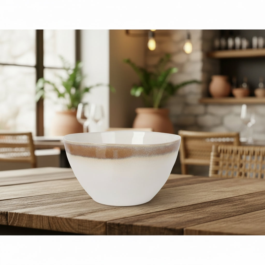 Fustam 18x9.5 Pasta Bowl Salad serving dish Irregular shape Stoneware 1.3L