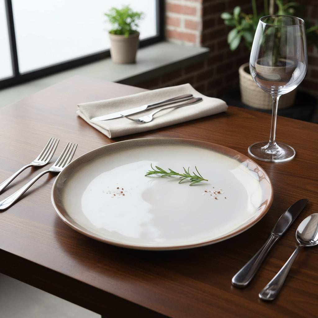 Fustam 26cm Dinner plates Irregular shape Stoneware