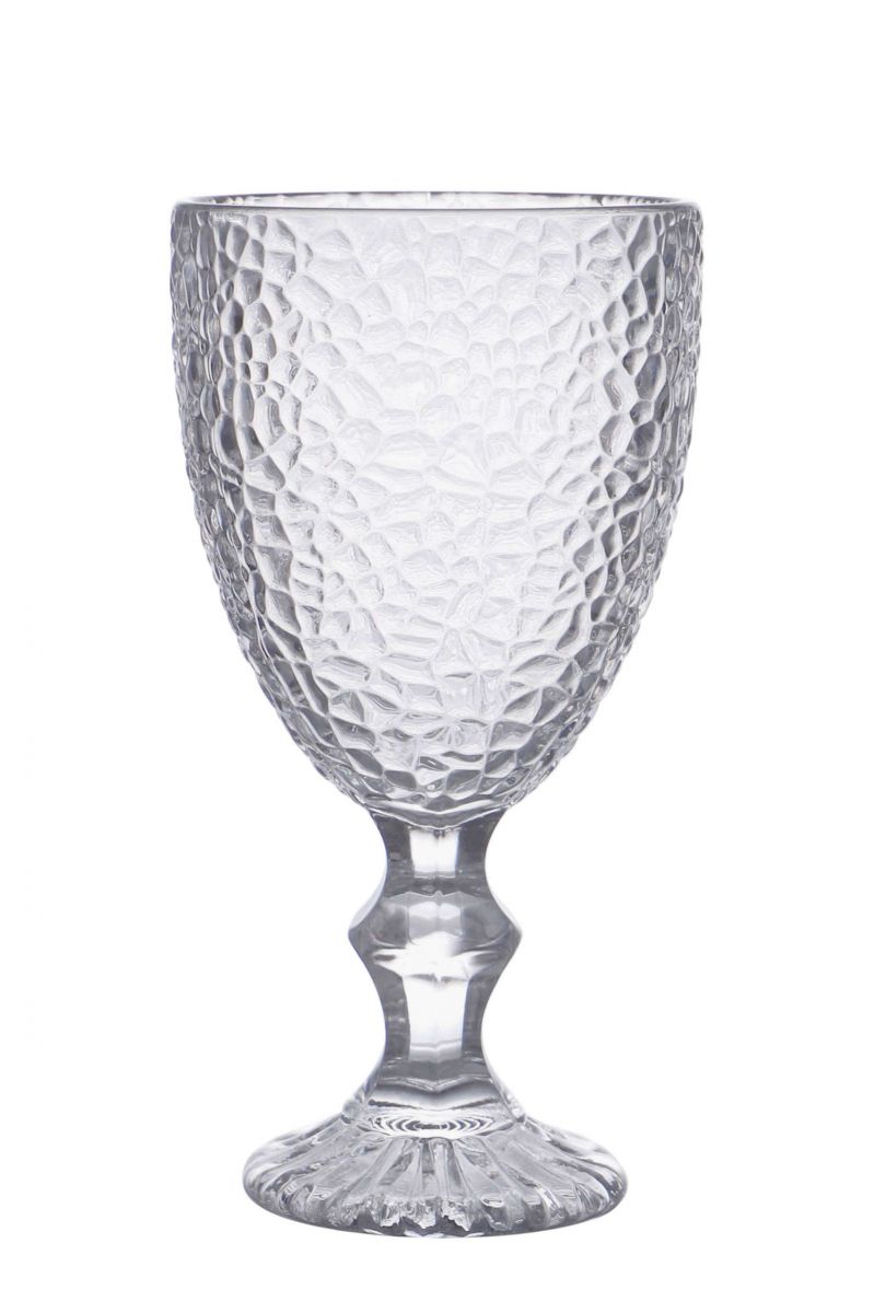 Festo clear Red wine glasses 325ml Luxury embossed glass