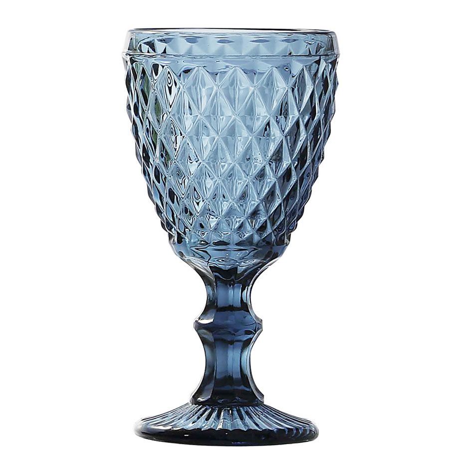 Sidari Blue red wine glasses 350ml diamond vintage