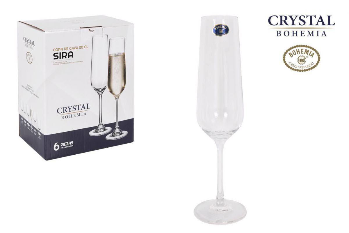 Bohemia Crystal champagne flutes prosecco glasses 200ml SIRA