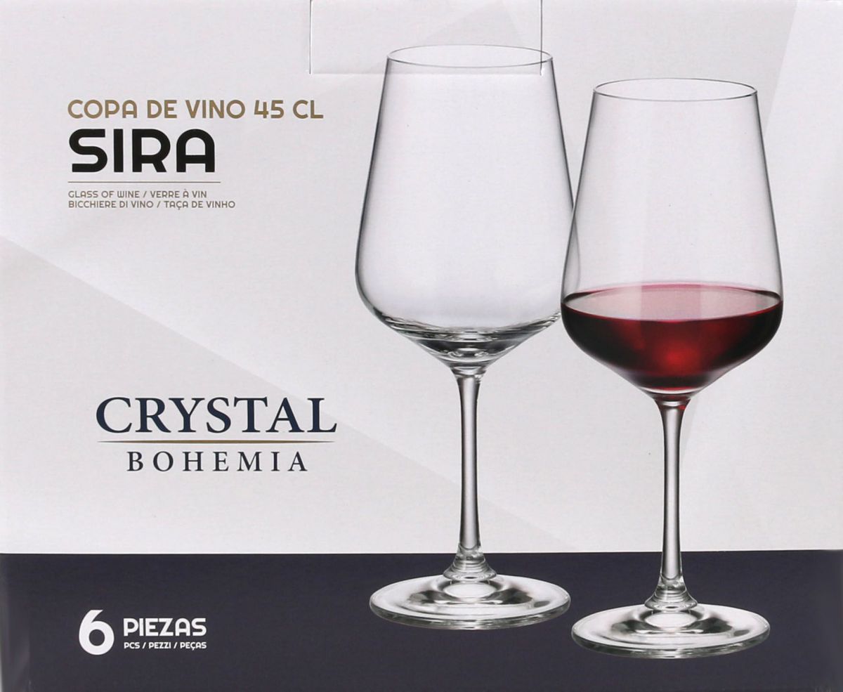 Bohemia Crystal Red white wine glasses 450ml SIRA