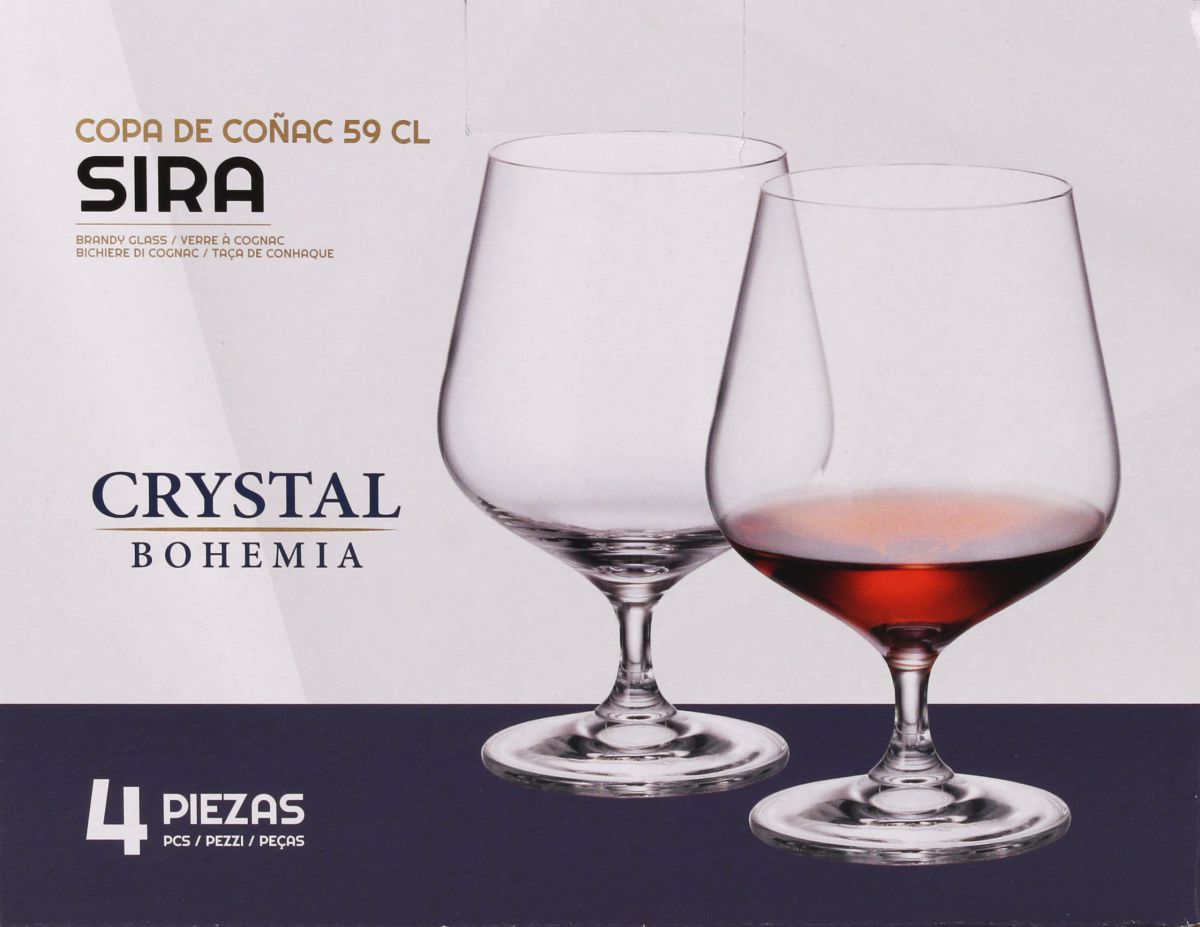 Bohemia Crystal Brandy cups glasses 590ml SIRA
