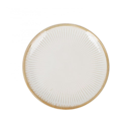 Milky Cream 17.3cm Dessert Side plate Vintage Stoneware
