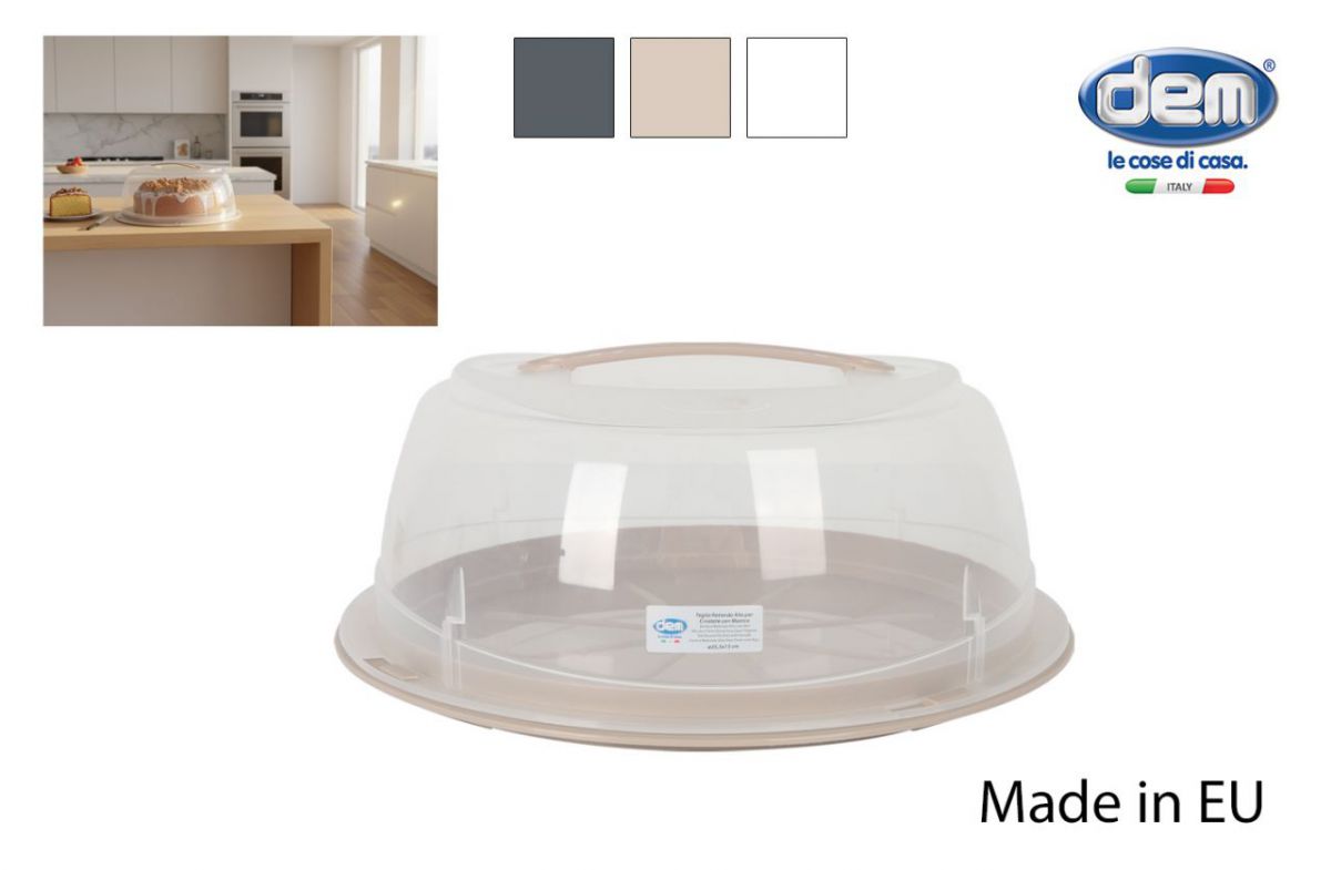 Cake storage container 35.5x15cm carrier with handle Assorted colours