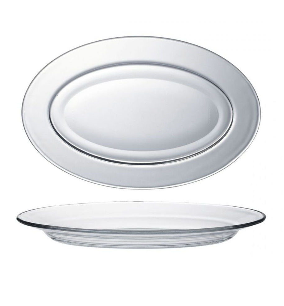 Duralex Clear Lys oval dinner plate dish 31cm